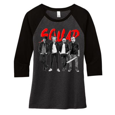 Halloween SQUAD Women's Tri-Blend 3/4-Sleeve Raglan Shirt