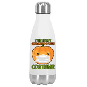 Halloween This is My Quarantine-O-Ween Costume Pumpkin Stainless Steel Insulated Water Bottle