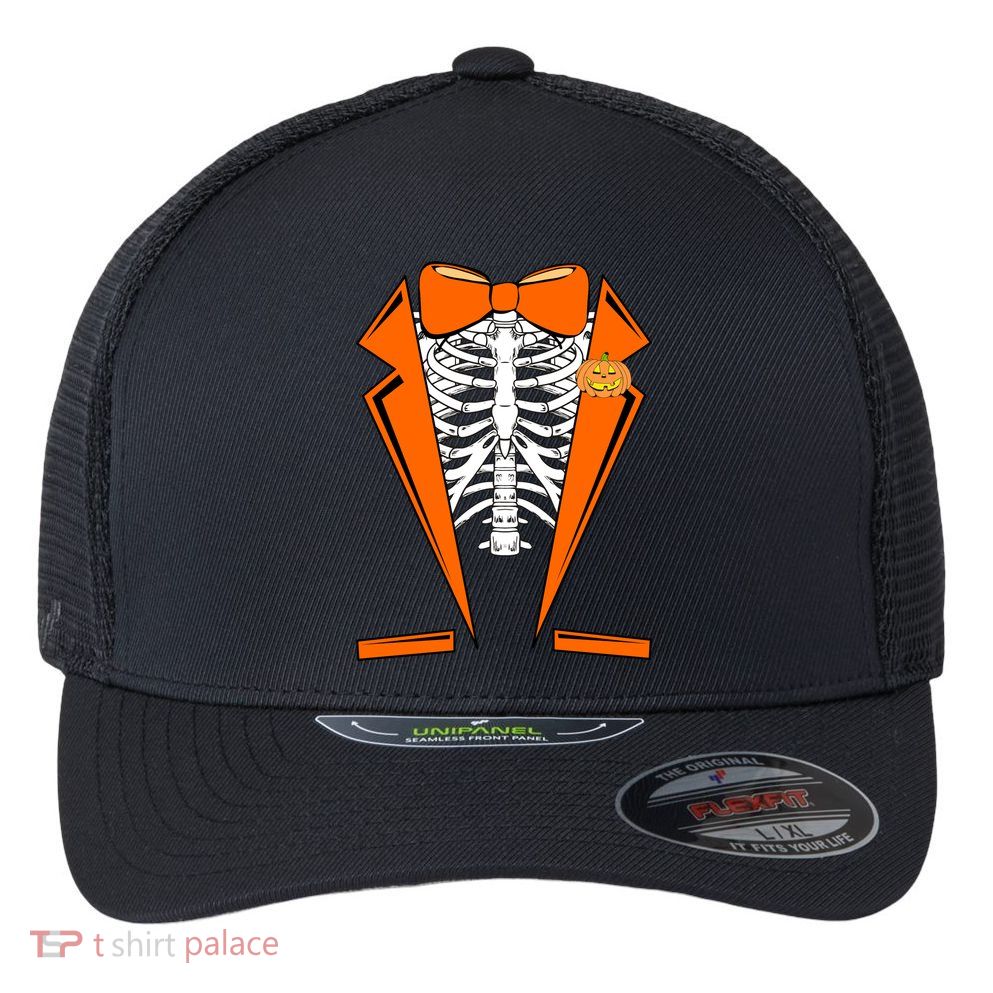 Halloween Tuxedo Tux costume Flexfit Unipanel Trucker Cap