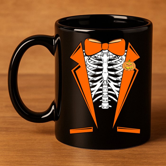 Halloween Tuxedo Tux costume 11oz C Handle Ceramic Mug