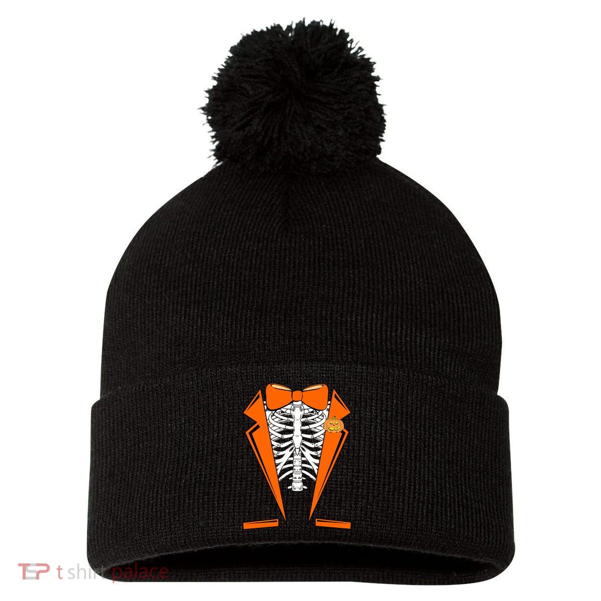 Halloween Tuxedo Tux costume Pom Pom 12in Knit Beanie