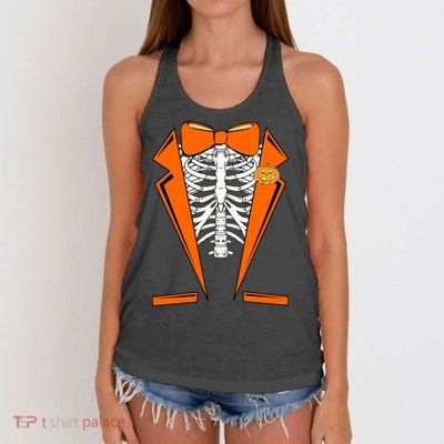 Halloween Tuxedo Tux costume Women's Knotted Racerback Tank