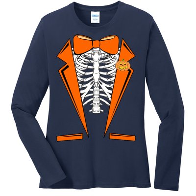 Halloween Tuxedo Tux costume Ladies Long Sleeve Shirt