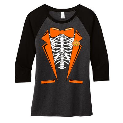 Halloween Tuxedo Tux costume Women's Tri-Blend 3/4-Sleeve Raglan Shirt