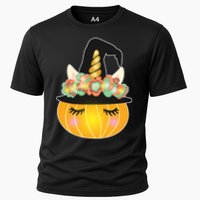 Halloween Uni-Pumpkin Sparkly Cute Cooling Performance Crew T-Shirt