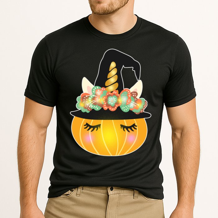 Halloween Uni-Pumpkin Sparkly Cute Cooling Performance Crew T-Shirt
