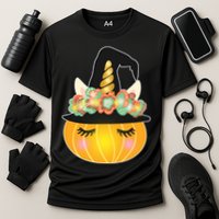 Halloween Uni-Pumpkin Sparkly Cute Cooling Performance Crew T-Shirt