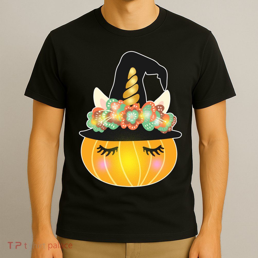 Halloween Uni-Pumpkin Sparkly Cute T-Shirt