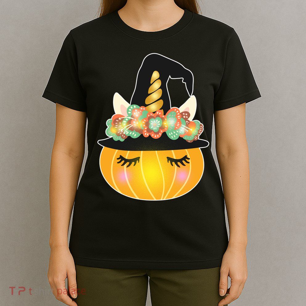 Halloween Uni-Pumpkin Sparkly Cute T-Shirt