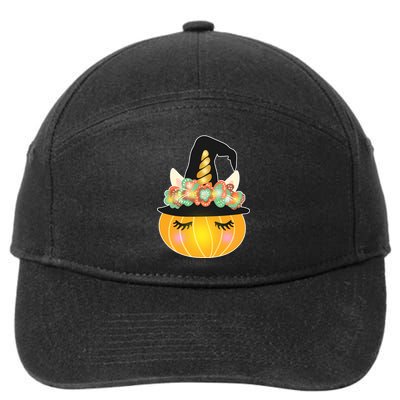Halloween Uni-Pumpkin Sparkly Cute 7-Panel Snapback Hat