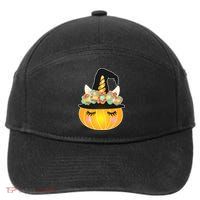 Halloween Uni-Pumpkin Sparkly Cute 7-Panel Snapback Hat