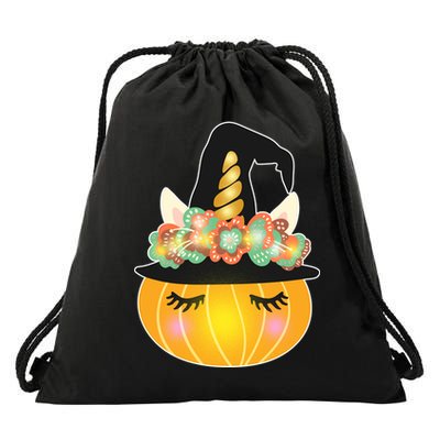 Halloween Uni-Pumpkin Sparkly Cute Drawstring Bag
