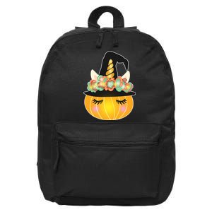 Halloween Uni-Pumpkin Sparkly Cute 16 in Basic Backpack