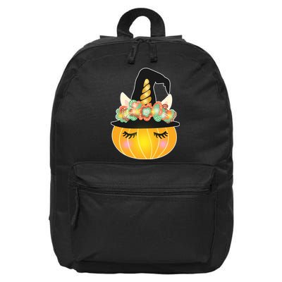 Halloween Uni-Pumpkin Sparkly Cute 16 in Basic Backpack