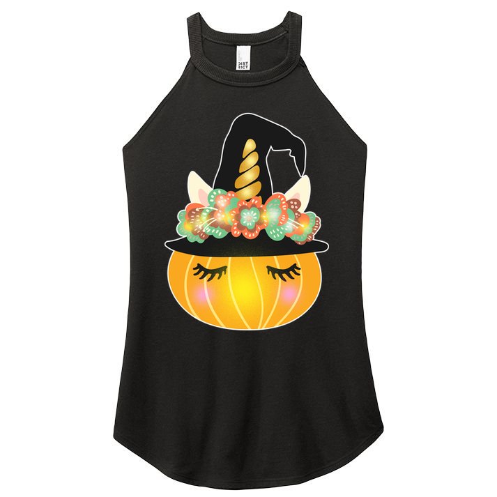 Halloween Uni-Pumpkin Sparkly Cute Women's Perfect Tri Rocker Tank
