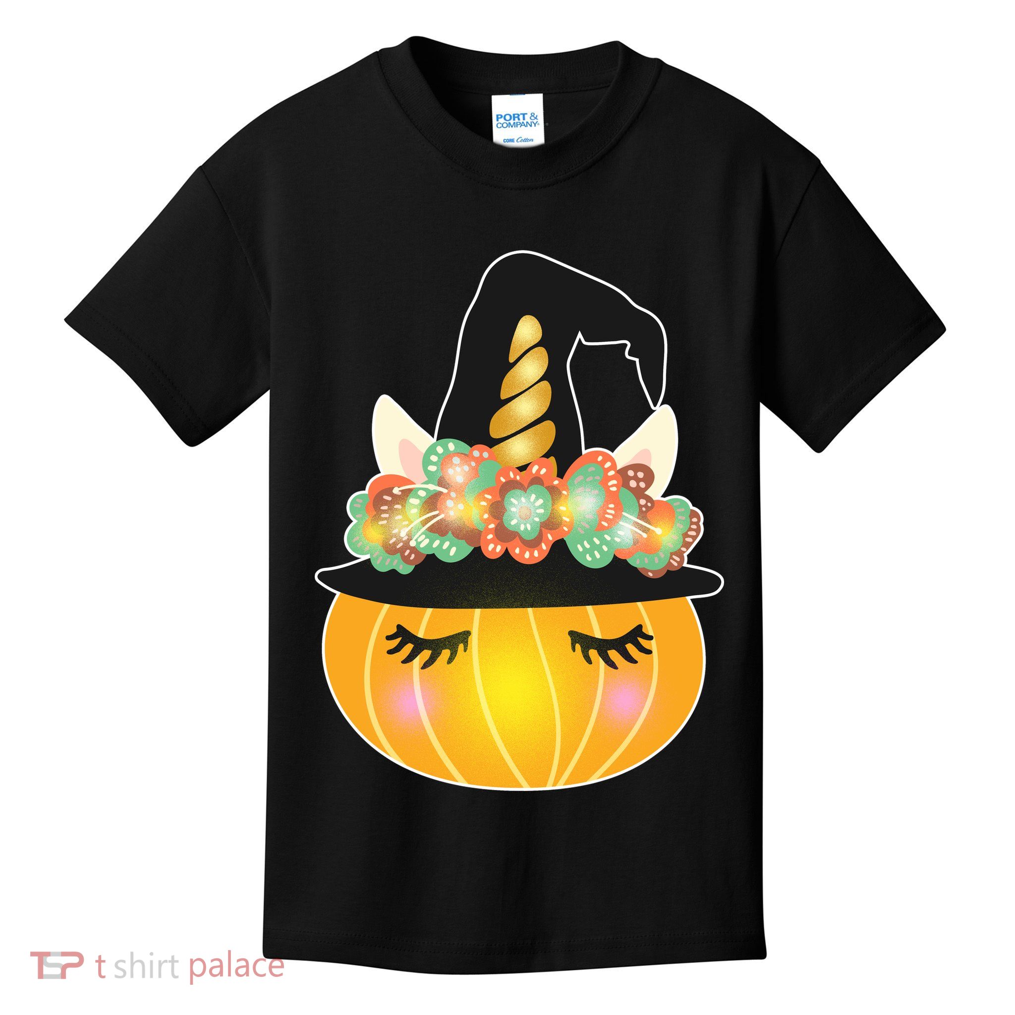 Halloween Uni-Pumpkin Sparkly Cute Kids T-Shirt