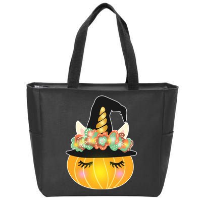 Halloween Uni-Pumpkin Sparkly Cute Zip Tote Bag