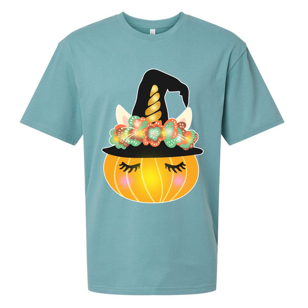 Halloween Uni-Pumpkin Sparkly Cute Sueded Cloud Jersey T-Shirt