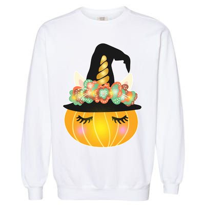 Halloween Uni-Pumpkin Sparkly Cute Garment-Dyed Sweatshirt