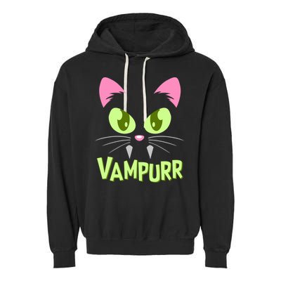 Halloween Vampurr Funny Cat Garment-Dyed Fleece Hoodie