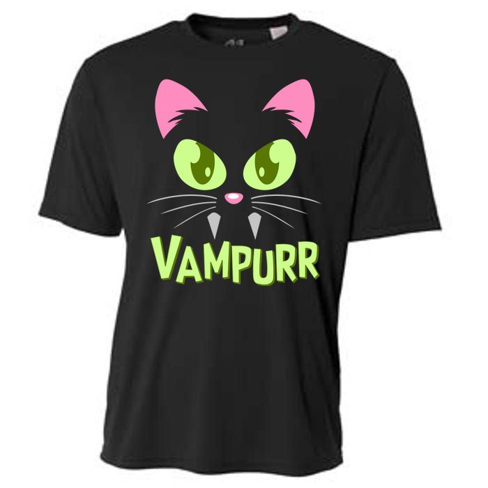 Halloween Vampurr Funny Cat Cooling Performance Crew T-Shirt