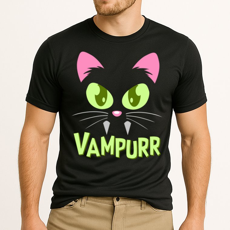 Halloween Vampurr Funny Cat Cooling Performance Crew T-Shirt