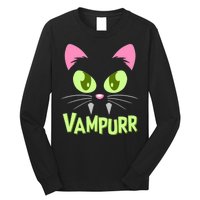 Halloween Vampurr Funny Cat Long Sleeve Shirt