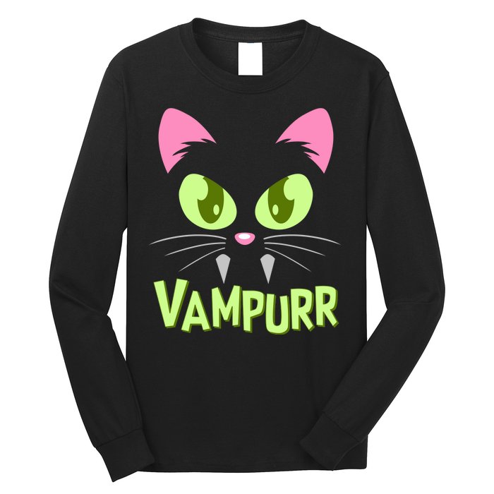 Halloween Vampurr Funny Cat Long Sleeve Shirt