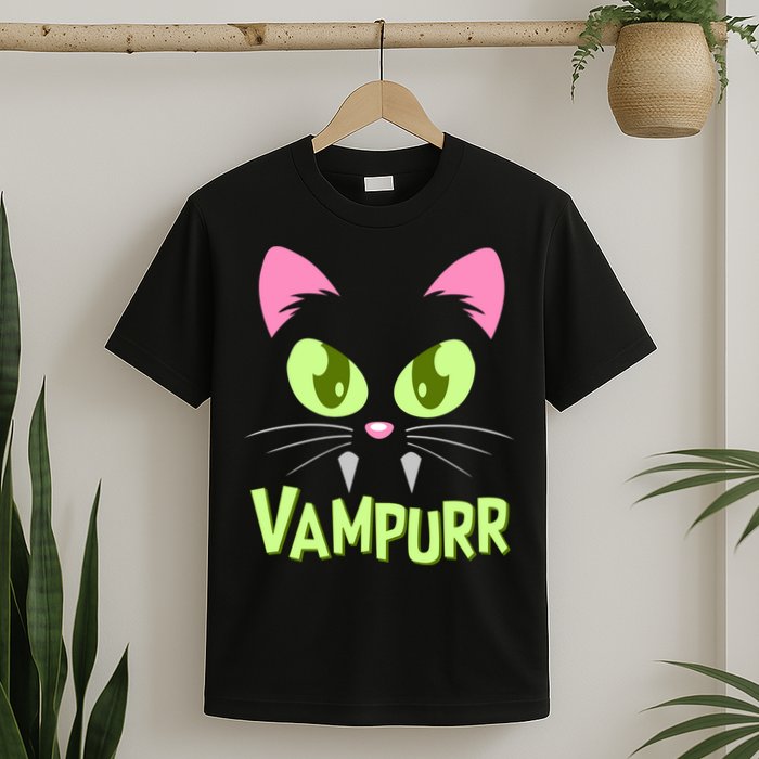 Halloween Vampurr Funny Cat T-Shirt