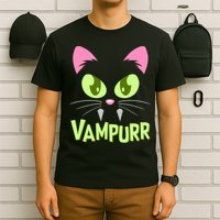 Halloween Vampurr Funny Cat T-Shirt