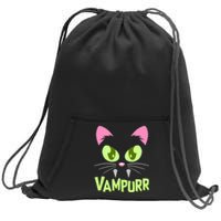 Halloween Vampurr Funny Cat Sweatshirt Cinch Pack Bag