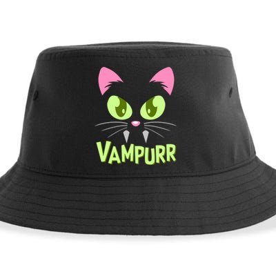 Halloween Vampurr Funny Cat Sustainable Bucket Hat