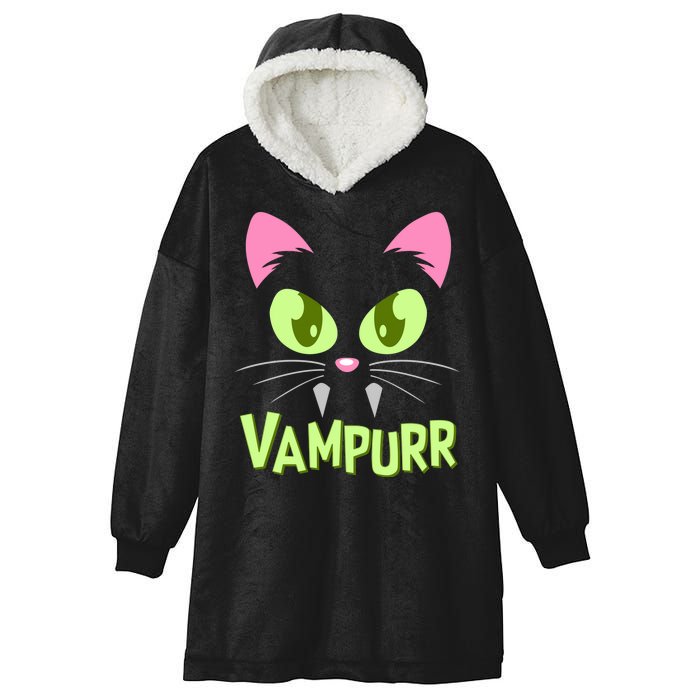 Halloween Vampurr Funny Cat Hooded Wearable Blanket