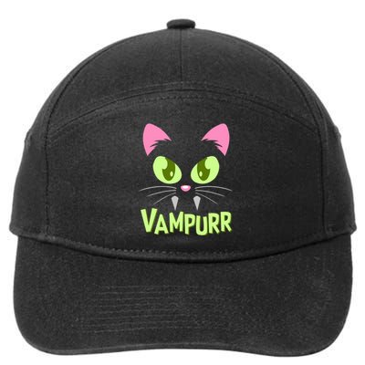 Halloween Vampurr Funny Cat 7-Panel Snapback Hat