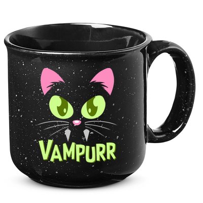Halloween Vampurr Funny Cat 15oz Campfire Ceramic Mug
