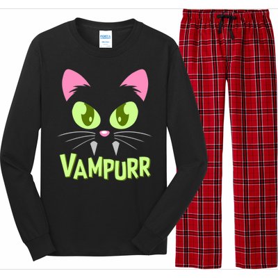 Halloween Vampurr Funny Cat Long Sleeve Pajama Set