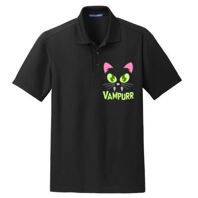 Halloween Vampurr Funny Cat Dry Zone Grid Polo