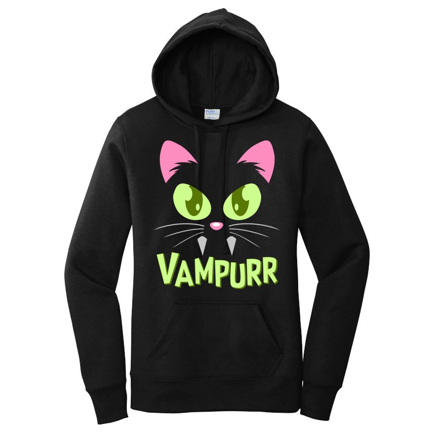 Halloween Vampurr Funny Cat Women's Pullover Hoodie