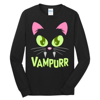 Halloween Vampurr Funny Cat Tall Long Sleeve T-Shirt