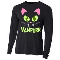 Halloween Vampurr Funny Cat Cooling Performance Long Sleeve Crew