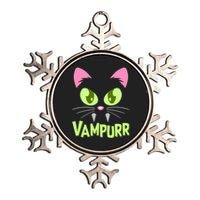 Halloween Vampurr Funny Cat Metallic Star Ornament