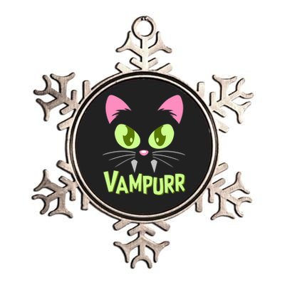 Halloween Vampurr Funny Cat Metallic Star Ornament