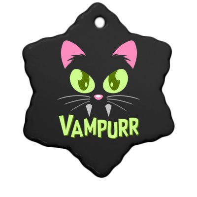 Halloween Vampurr Funny Cat Ceramic Star Ornament