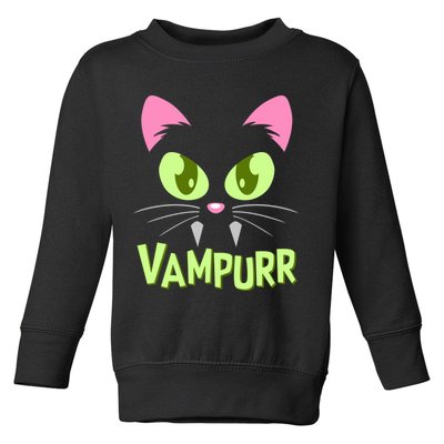 Halloween Vampurr Funny Cat Toddler Sweatshirt