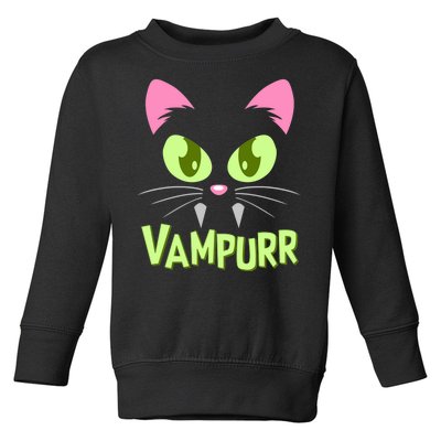 Halloween Vampurr Funny Cat Toddler Sweatshirt