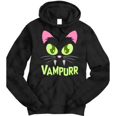 Halloween Vampurr Funny Cat Tie Dye Hoodie