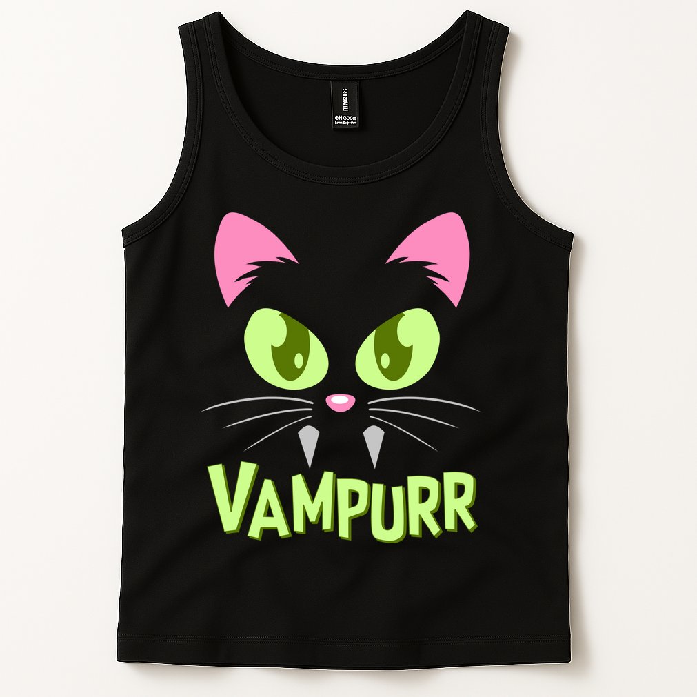 Halloween Vampurr Funny Cat Tank Top