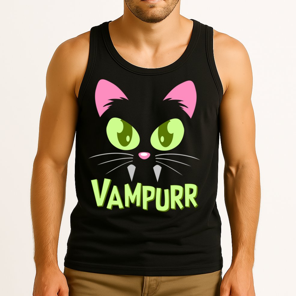 Halloween Vampurr Funny Cat Tank Top