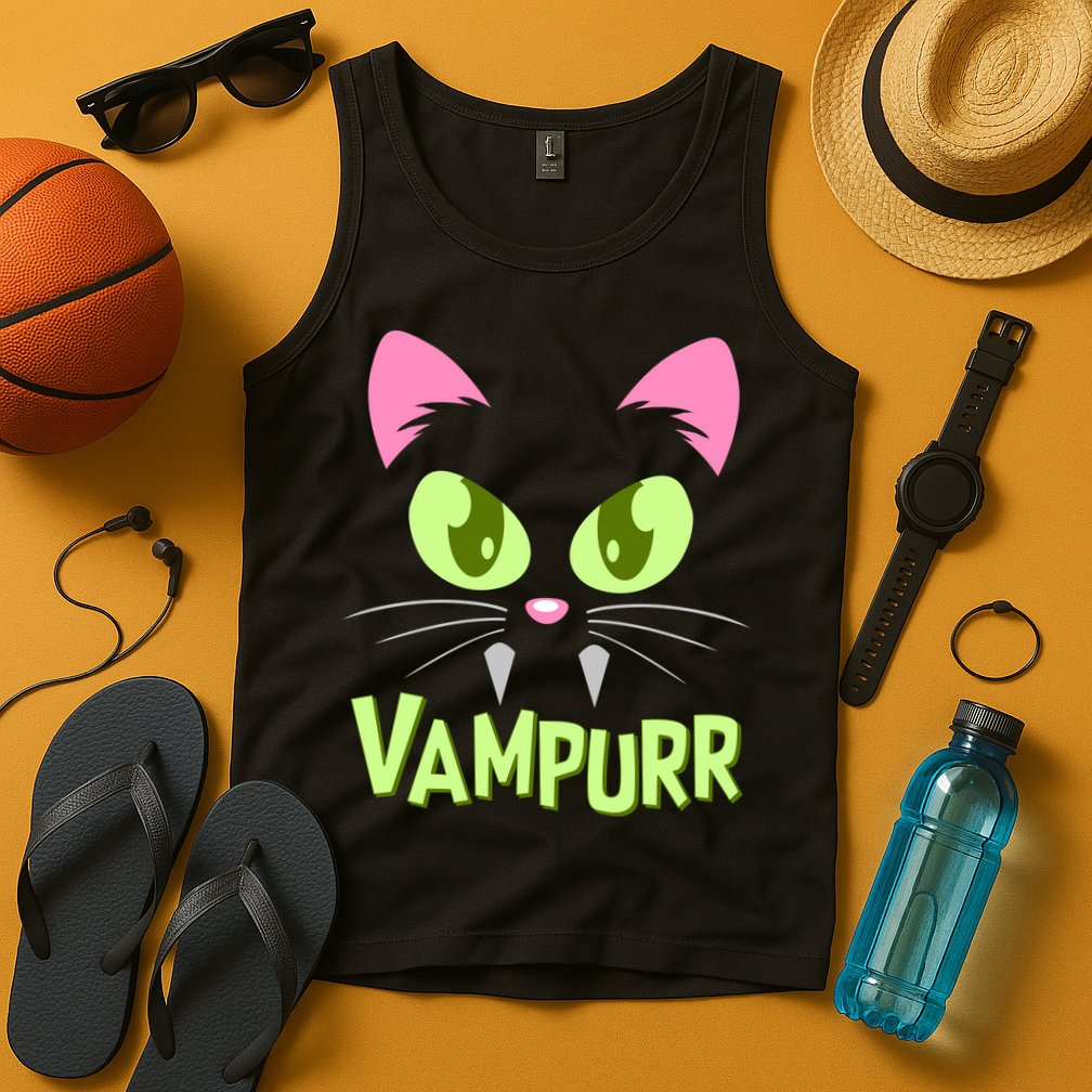 Halloween Vampurr Funny Cat Tank Top