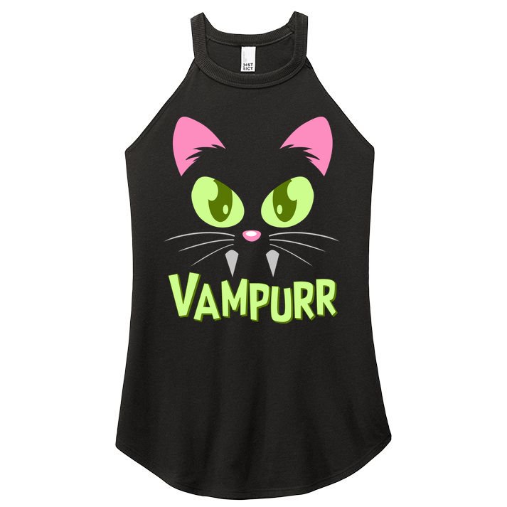Halloween Vampurr Funny Cat Women's Perfect Tri Rocker Tank